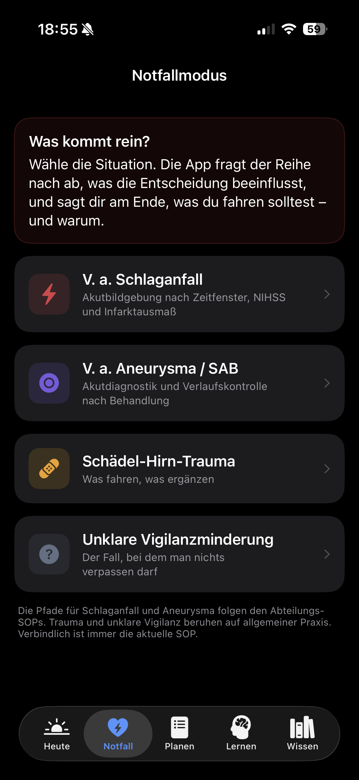 NeuroDesk – Notfallmodus mit SOP-gestützten Pfaden