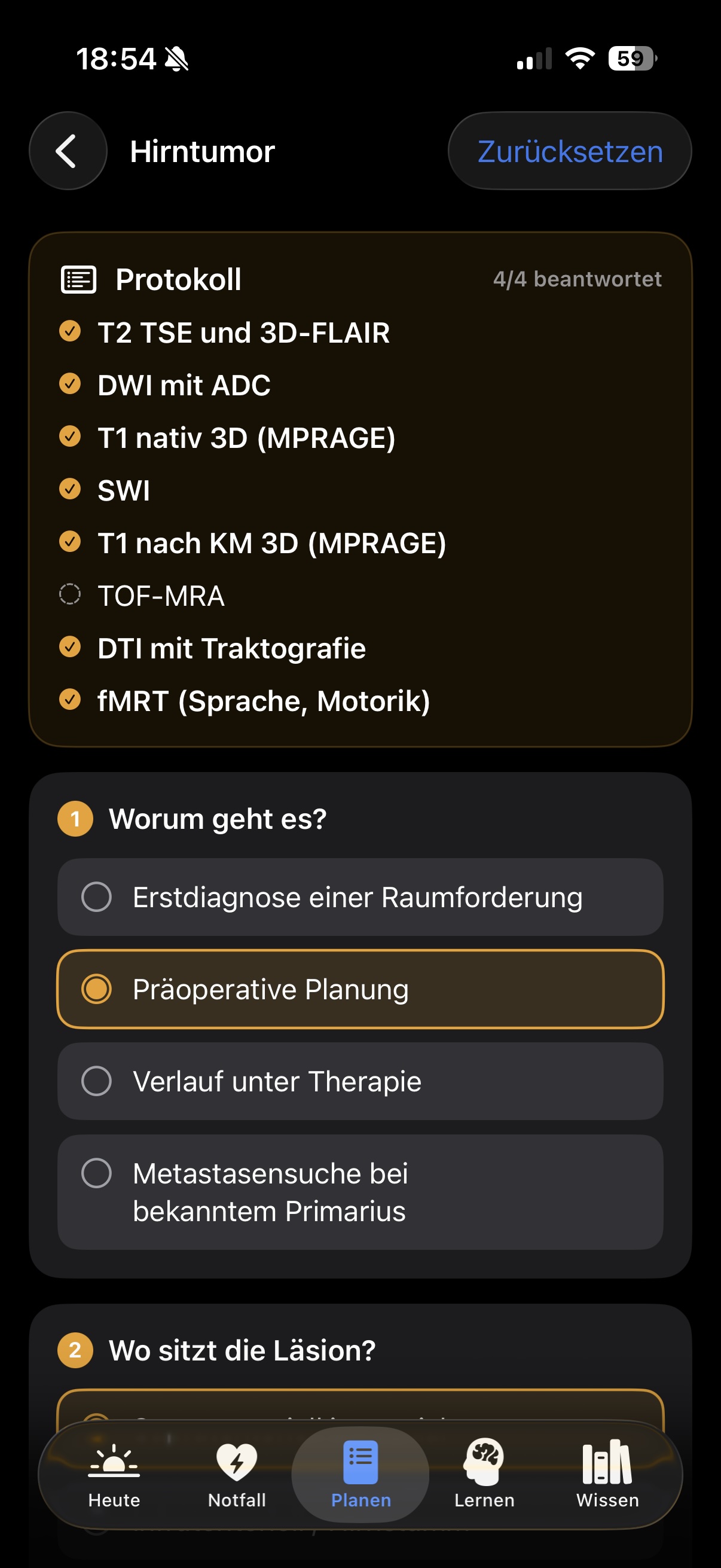 NeuroDesk – Lernbereich mit Blindbefunden und Paper des Tages
