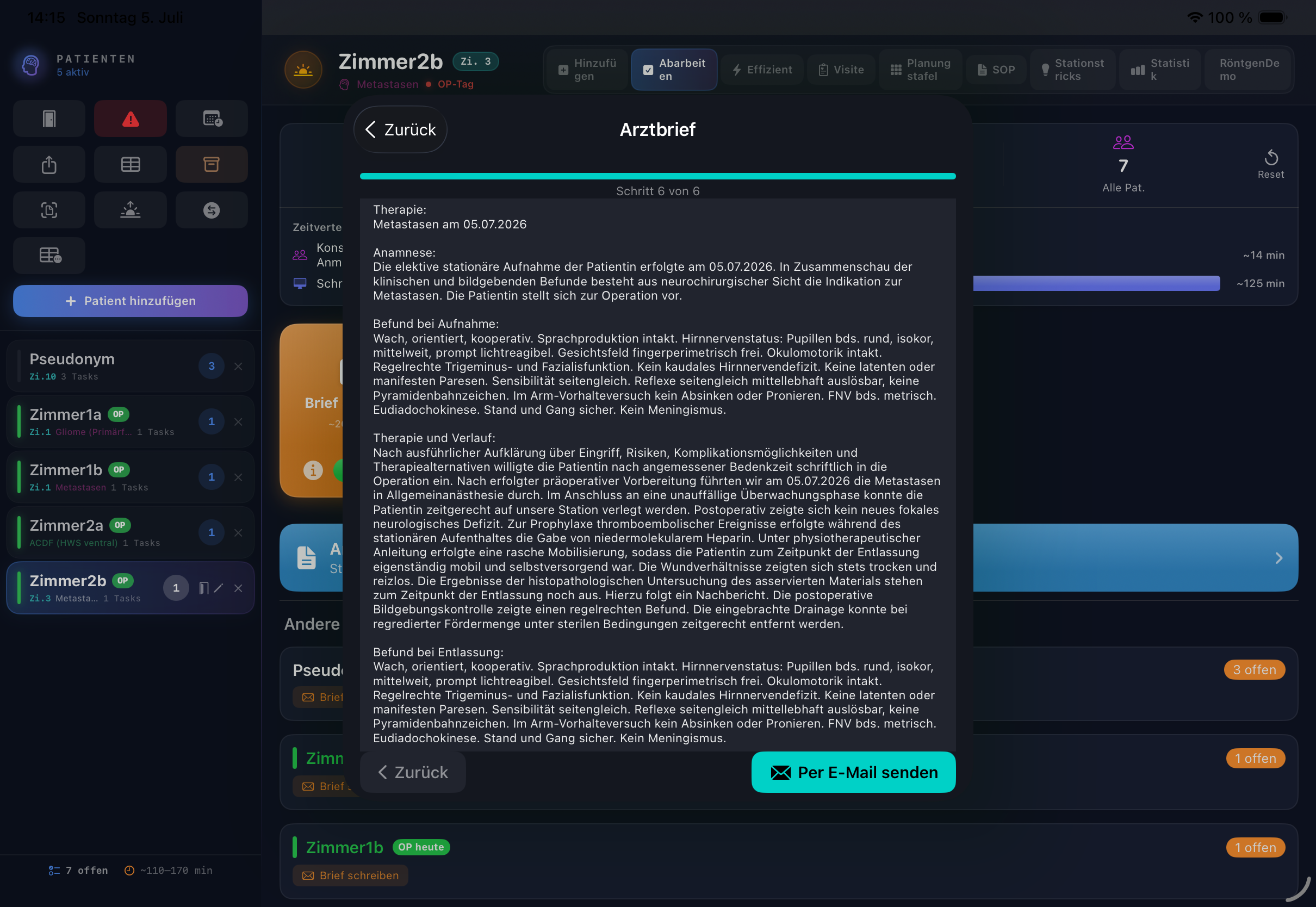 Stationsapp – Arztbrief-Vorschau