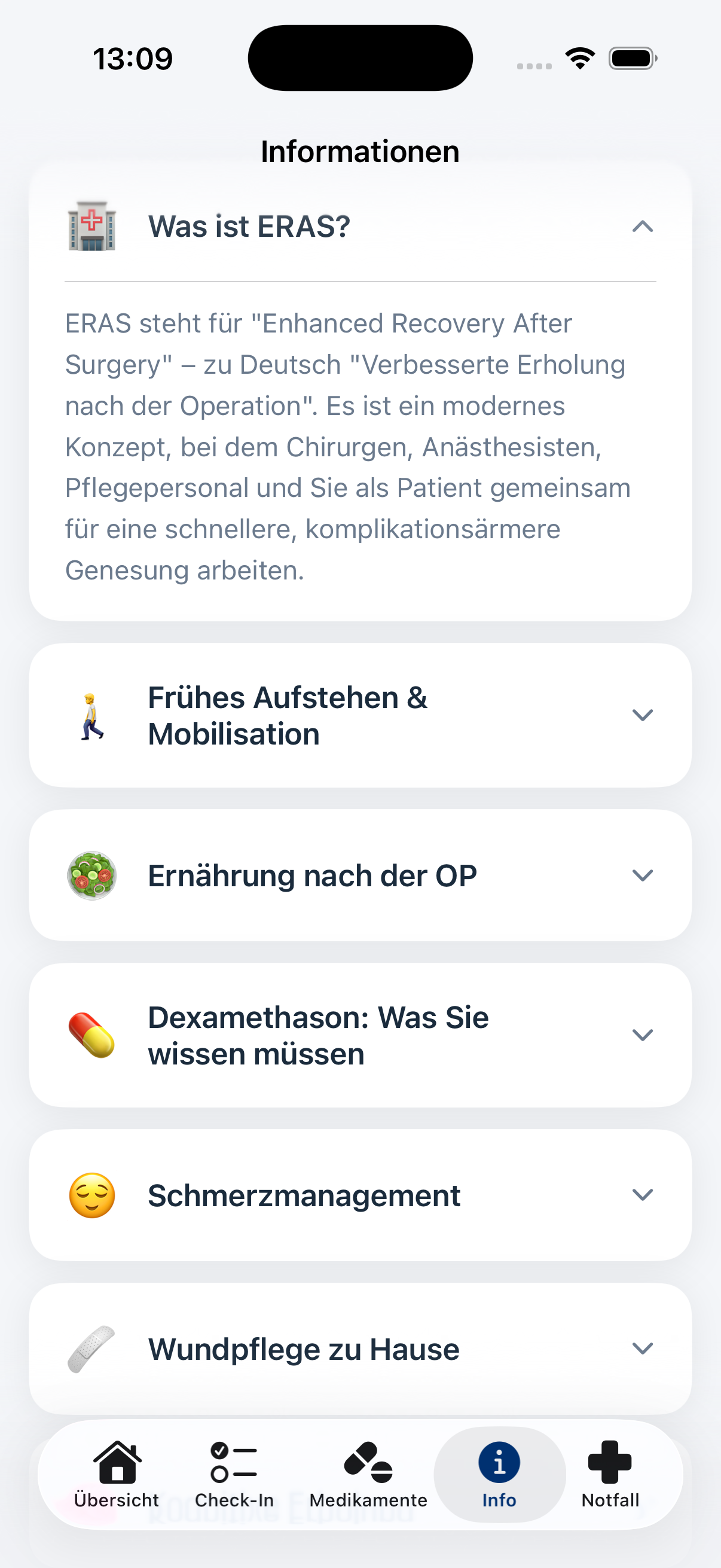 ERAS-App – Informationen